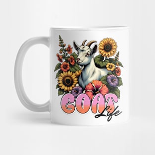 Goat life with flowers Mug